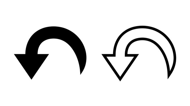 Pair of undo arrow cursors showing refresh direction in two styles