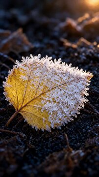 Close Up of Frosted Dandelion Seed Head