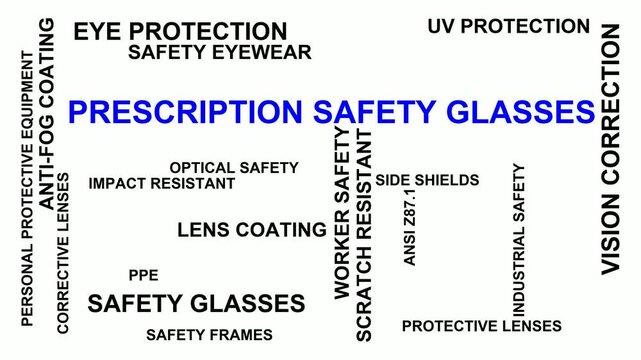 Prescription Safety Glasses Word Cloud