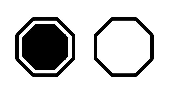 Double bordered octagons shown in black solid and empty stroke