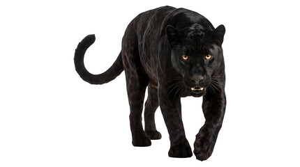 Black panther walking in wild nature isolated on transparent background © Sabbir 