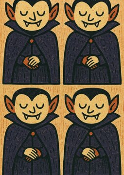 Cute vampire cartoon pattern