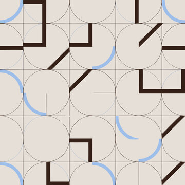Bauhaus Monoline Grid Fabric Pattern For Interior