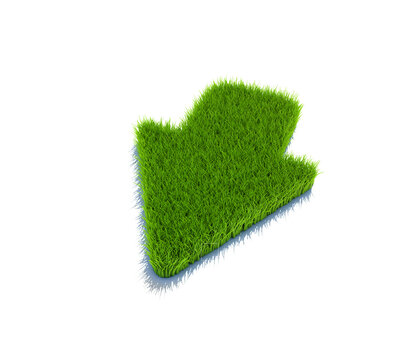 Grass Downward Arrow. 3D Rendering