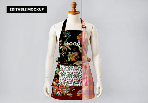 Editable Apron Mockup Template on Mannequin