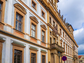 Toskansky palac in Prague features a grand early Baroque facade © Mykola