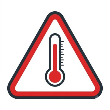 High Temperature Warning Safety Vector Icon