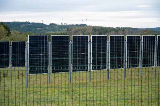 Solar panel station, efficiency renewable sustainable energy, photovoltaic system, infrastructure and technology, clean electricity, Germany