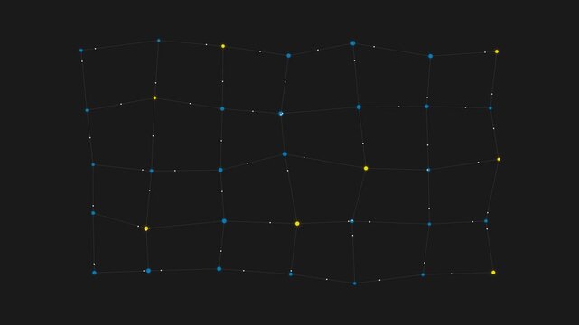 Night sky constellation grid with celestial stars and bright points