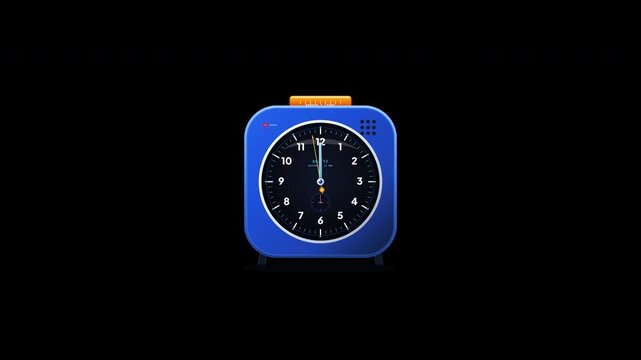 Iconic 1990s minimalist German Bauhaus quartz desk alarm clock featuring precision mechanical baton hands, phosphor luminous night dial, spring loaded top snooze button alarm sequence, and seamless