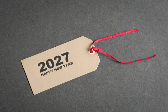 Tag with message, 2027 Happy New Year