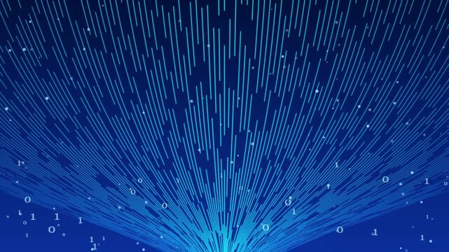 Abstract blue digital background featuring glowing tech lines and floating binary numbers symbolizing cyberspace innovation