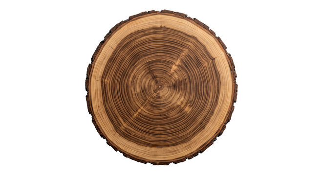 cross section of tree stump isolated on transparent background