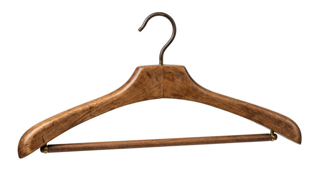 Vintage coat hanger isolated on transparent background