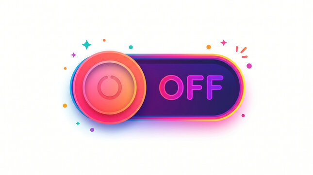 Colorful Toggle Switch Off Button Icon Isolated on White Background