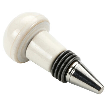 Ceramic wine bottle stopper isolated on white background