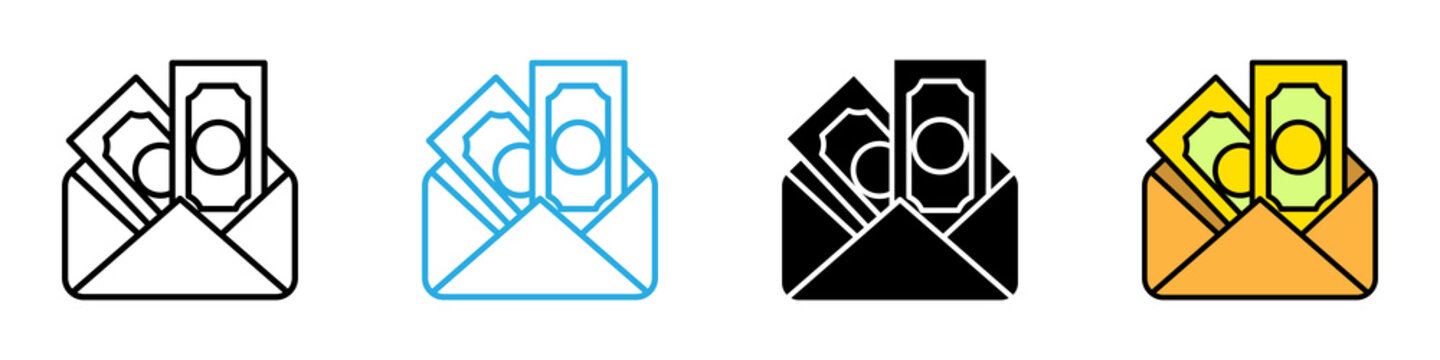 Salary multi - style icon design concept