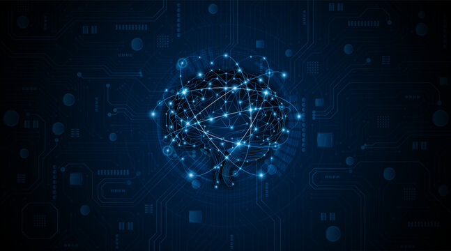Artificial neural network or artificial intelligence brain. Digital brain science for future learning. modern technology innovation concept background