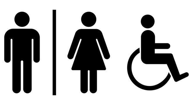 Universal restroom signage symbols