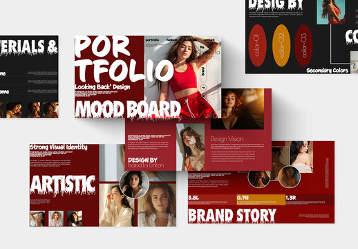 Creative Fashion Portfolio and Modern Brand Identity Mood Board Presentation