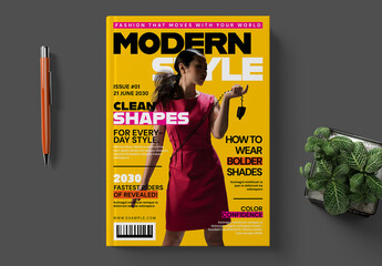 Modern Fashion Magazine Cover Template