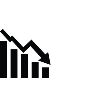 Business graph showing a downward trend with a declining arrow