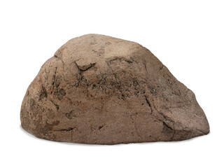 Natural brown granite stone boulder isolated on white background © fotomaster