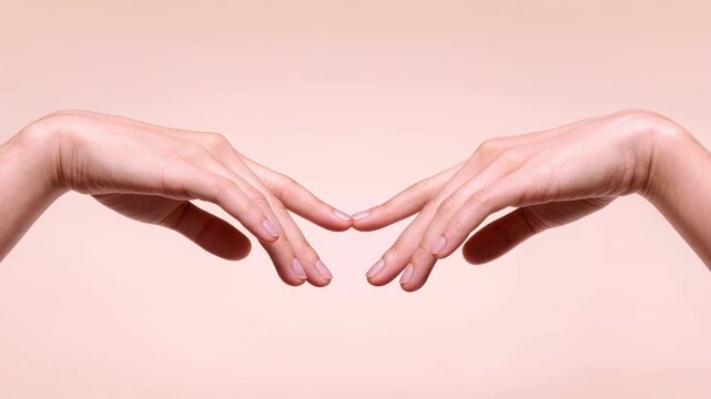 Two Hands Touching Fingertips for Connection, Trust and Human Support