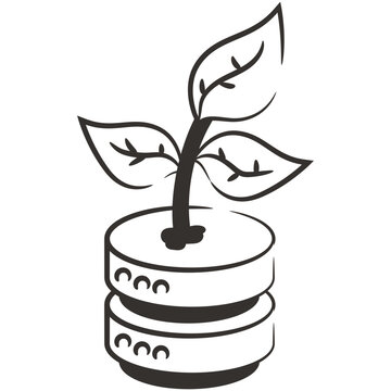 Creative design icon of database growth 