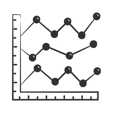A trendy design icon of multilines chart 