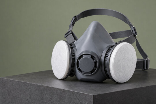 Reusable Half Face Respirator with Two White Filter Disks
