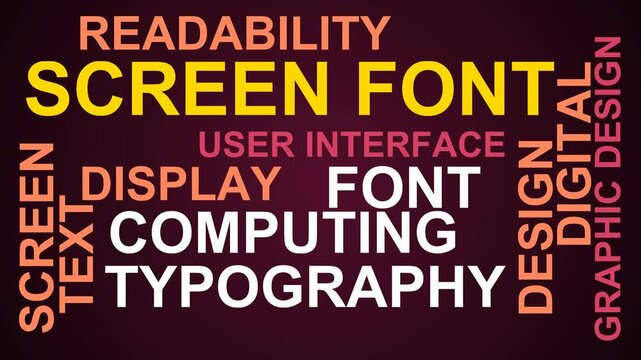Screen Font Word Cloud