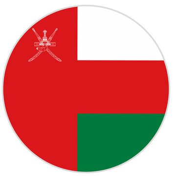 oman circular national flag isolated on transparent background