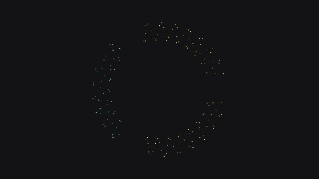 Glowing abstract letter formation in dark void