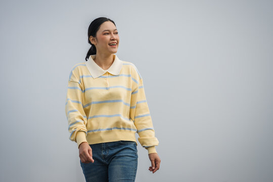 woman walking on a road on mountain in morning