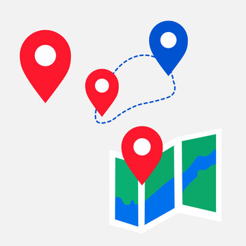 Running Map and Destination Navigation Vector Collection