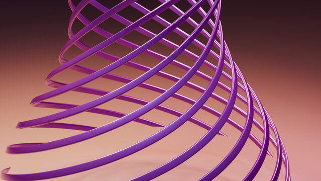 Purple spiral abstract shape with smooth curves digital illustration