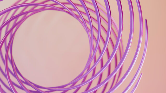 Purple spirals forming abstract geometric 3d digital art