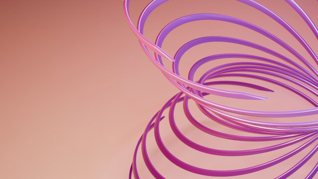 Abstract 3d purple and pink swirling spiral rings illustration