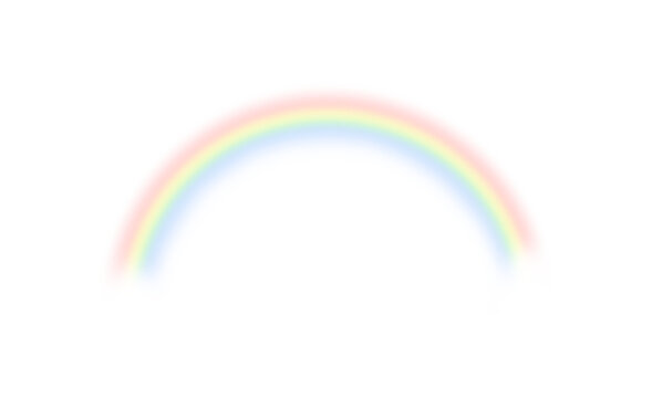 Symmetrical Rainbow Arch Soft Blurred Glow on Transparent Background