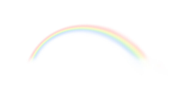 Classic Rainbow Arch Soft Spectrum Glow on Transparent Background