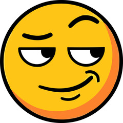 Obraz premium This vibrant yellow emoji displays a playful wink and a subtle smirk conveying a sense of mischievousness flirtation or lighthearted teasing in