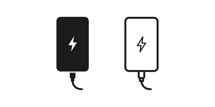 Power bank external battery charger icon showing lightning bolt symbol.