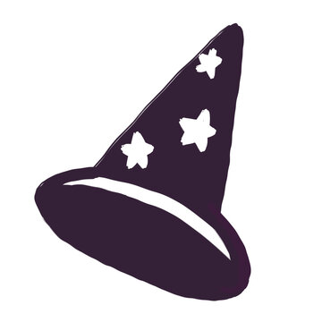 Wizard magic hat hand drawn paint