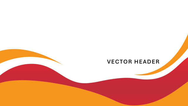 Abstract vector header background with modern red and orange wavy fluid shapes for business corporate banner and stationery design