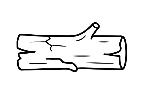 Wooden log timber outline icon vector line art