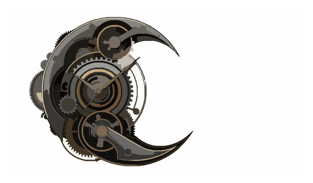 Vintage Bronze Mechanical Gear and Circular Industrial Vector Design