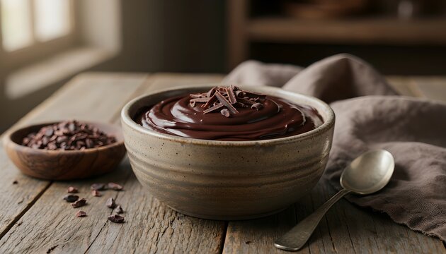 Cozy Chocolate Dessert Scene with Rustic Charm