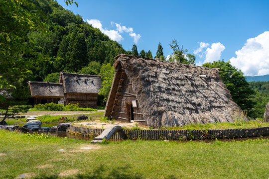 Traditional wooden house in the peaceful village of Shirakawa-go