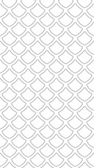 Minimalist fish scales seamless pattern design with elegant grey lines on a white background vector graphic © Shazim
